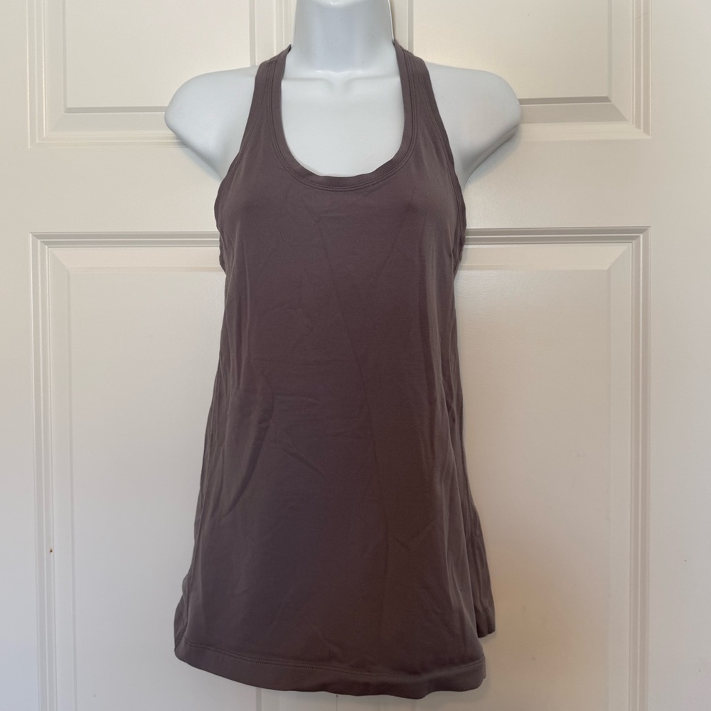Lululemon Cool Racerback Crew Neck Activewear Tank Top Mauve/Purple/Brown 6